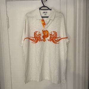 X-LARGE classic,stylish vintage pelle pelle white with pink design polo shirt